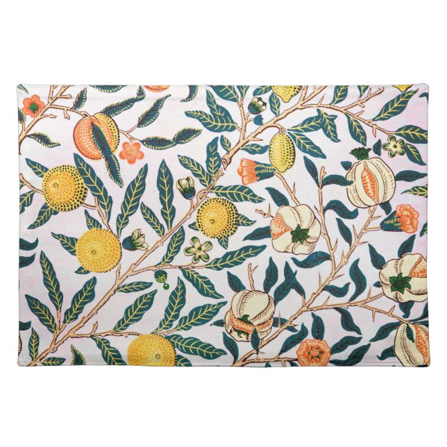 Four Fruit, William Morris Cloth Placemat (Front)