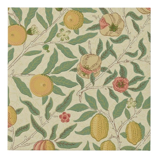 Four Fruit, William Morris Faux Canvas Print (Front)