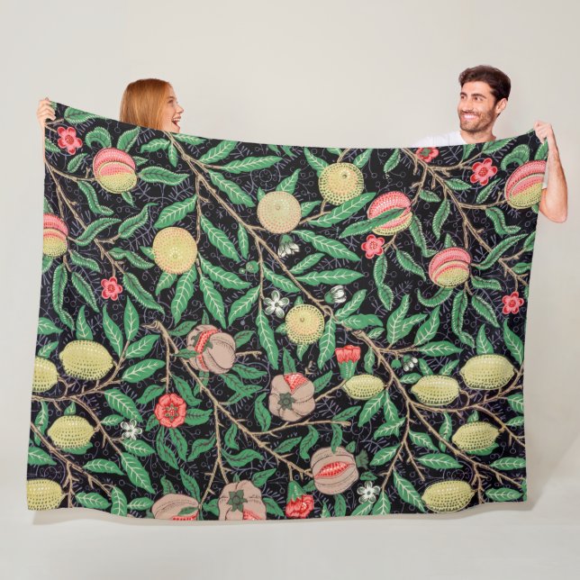 Four Fruit, William Morris Fleece Blanket (In Situ)