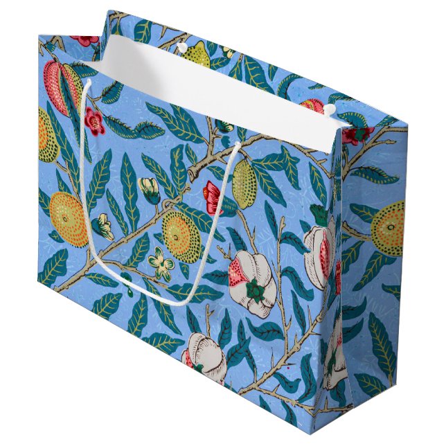 Four Fruit, William Morris Large Gift Bag (Front Angled)