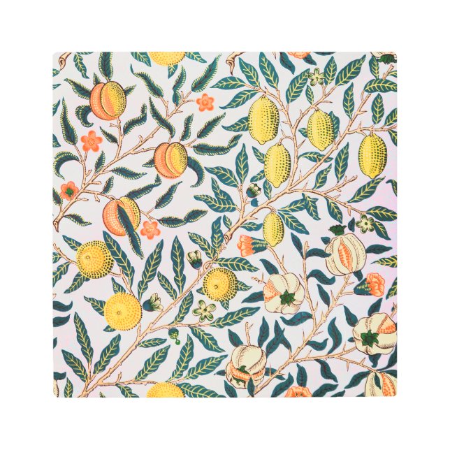 Four Fruit, William Morris Metal Print (Front)