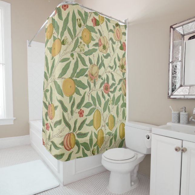 Four Fruit, William Morris Shower Curtain (In Situ)