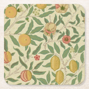 Four Fruit, William Morris Square Paper Coaster