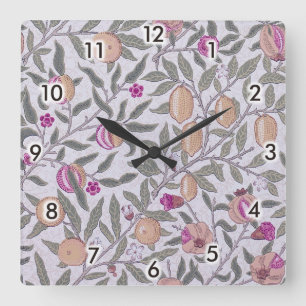 Four Fruit, William Morris Square Wall Clock