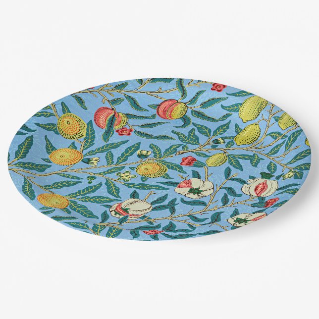 Four Fruits by William Morris Paper Plates (Angled)