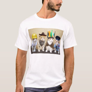 Four Funny Cats T-Shirt