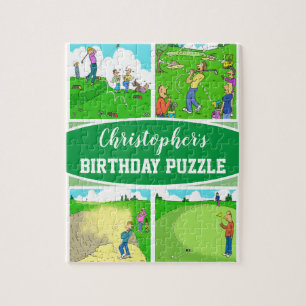Four Funny Golfer Cartoons Jigsaw Puzzle