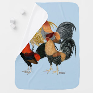 Four Gamecocks Baby Blanket