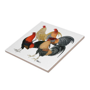 Four Gamecocks Ceramic Tile