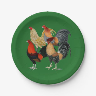 Four Gamecocks Paper Plates
