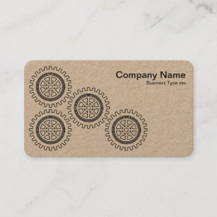 Four Gears - Black on Kraft Business Card