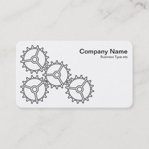 Four Gears II - Black and White Business Card