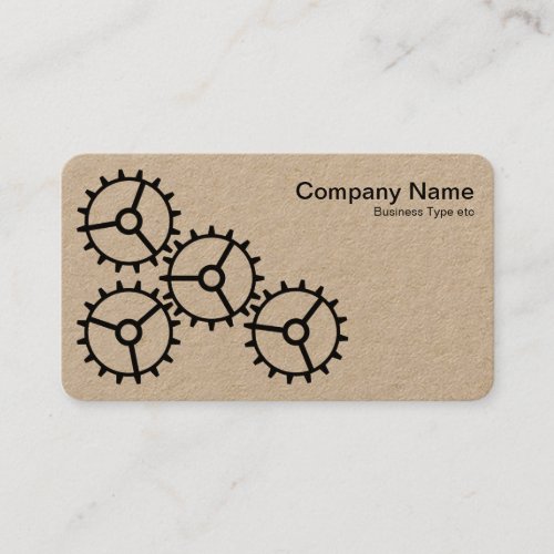 Four Gears III _ Black on Kraft Business Card