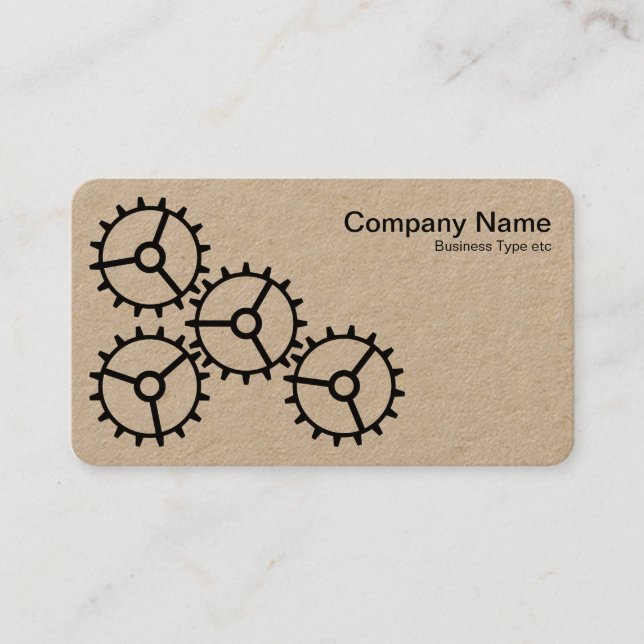 Four Gears III - Black on Kraft Business Card (Front)