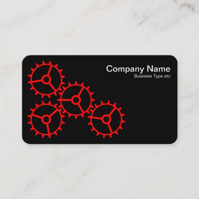 Four Gears III - Red and Black Business Card (Front)