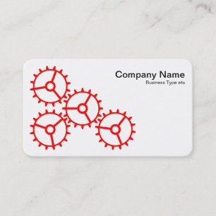 Four Gears III - Red and White Business Card
