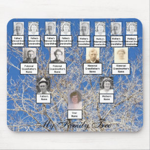 Four Generation Leafless Winter Family Tree Photos Mouse Pad