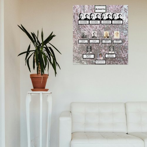Four Generation Photos Plum Blossom Family Tree  Poster