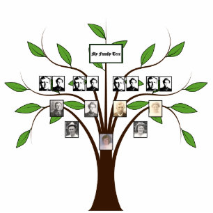 Four-Generation Whispy Digital Photo Family Tree Cutout