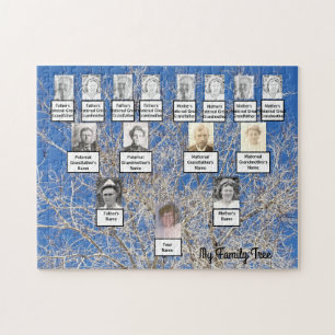Four Generation Winter Family Tree Photos Puzzle