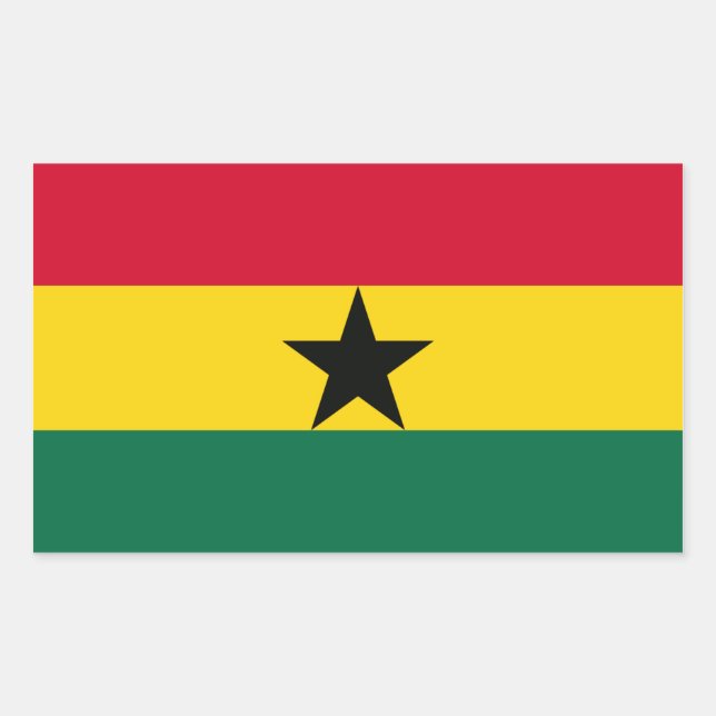 FOUR Ghana National Flag Rectangular Sticker (Front)