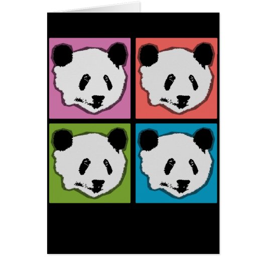 Four Giant Panda Bears Cards (Front)