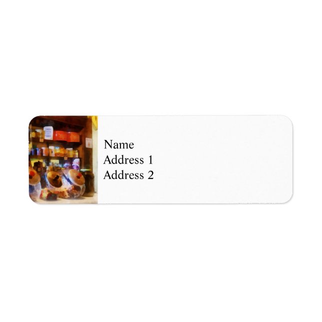 Four Glass Candy Jars Label (Front)