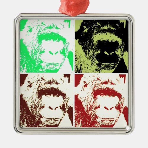 Four Gorillas Metal Ornament