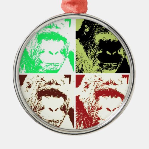 Four Gorillas Metal Ornament