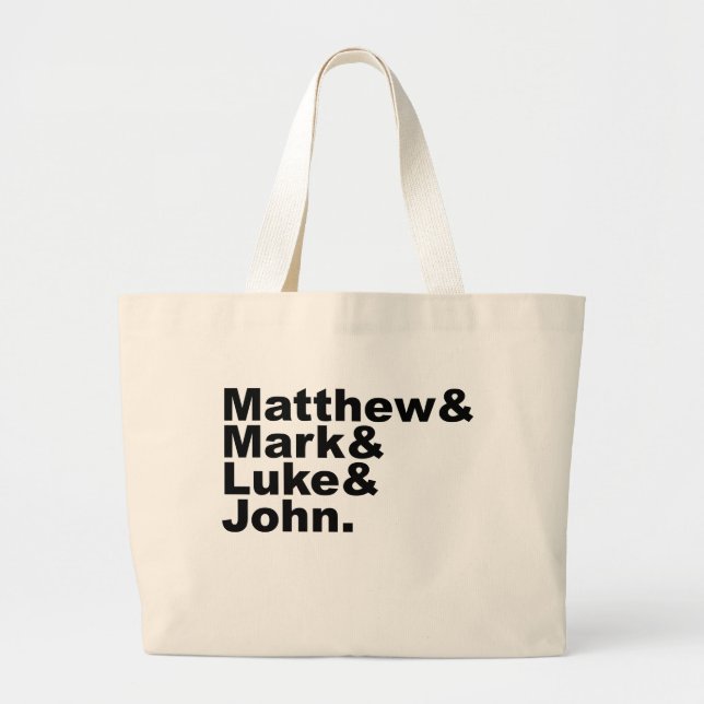 Four Gospels - Matthew & Mark & Luke & John Bible Large Tote Bag (Front)