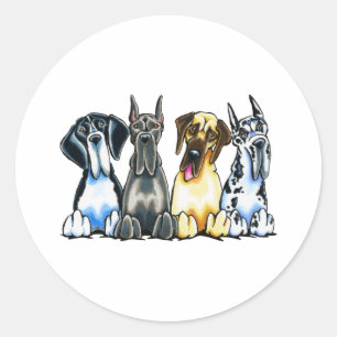 Four Great Danes Classic Round Sticker