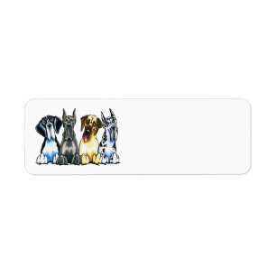Four Great Danes Label