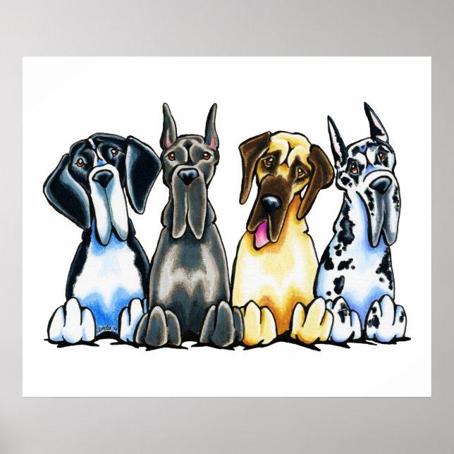 Four Great Danes Poster (Front)