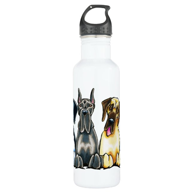 Four Great Danes Water Bottle (Front)
