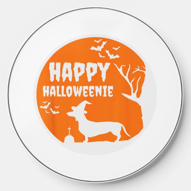 Four Groovy Buttons, Blue Cat, Funny, Halloween, C Wireless Charger (Front)