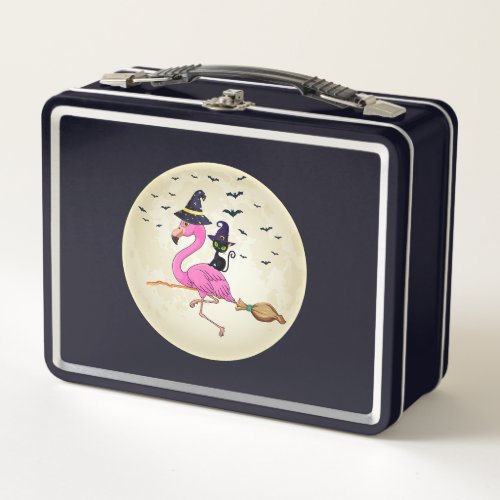 Four Groovy Buttons Blue Cat Funny Halloween Custo Metal Lunch Box