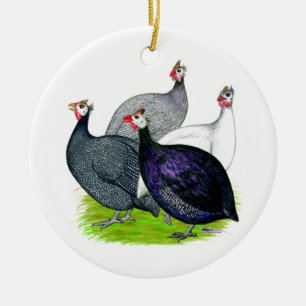 Four Guineas Ceramic Ornament