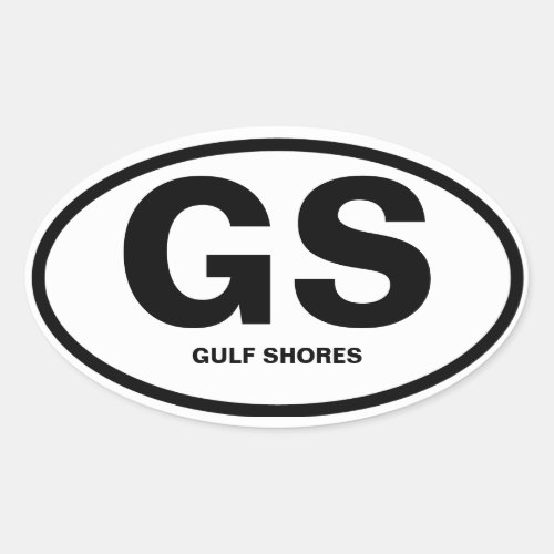 FOUR Gulf Shores Alabama GS Oval Sticker