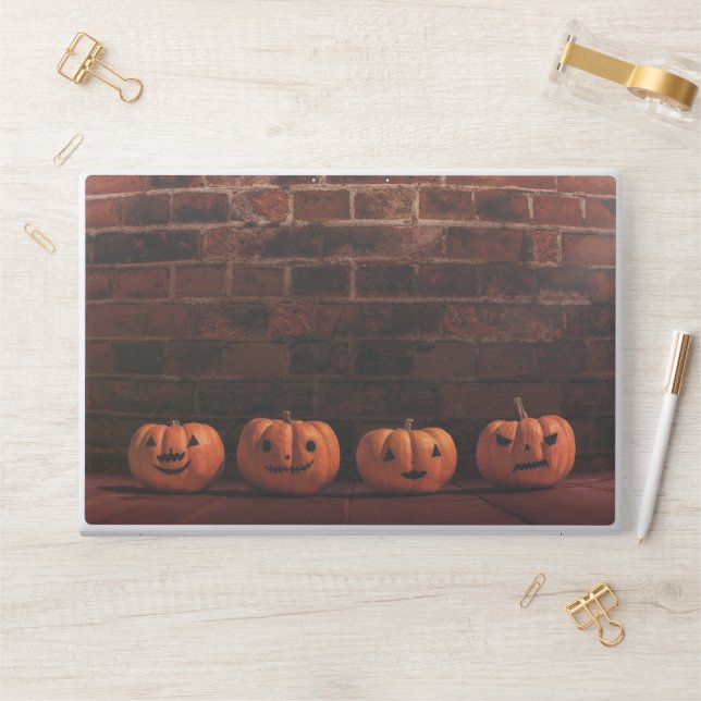 Four Halloween Pumpkins with Unique Expressions HP Laptop Skin (Desk)