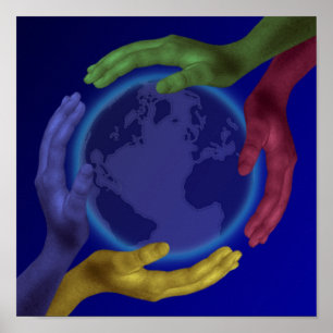 Four Hands on Earth Poster