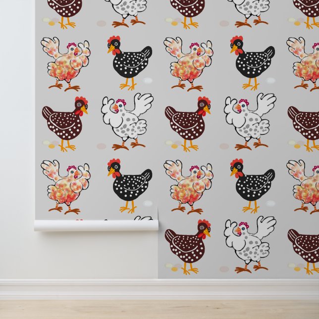 Four happy hens  wallpaper  (Application)