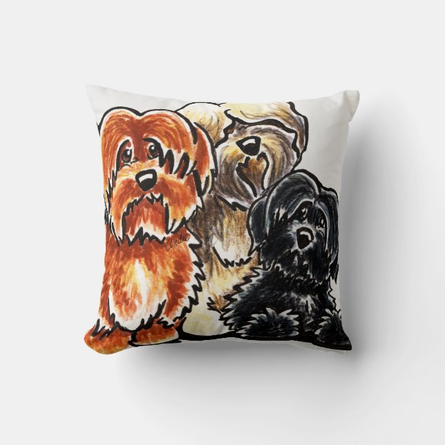Four Havanese Throw Pillow (Front)