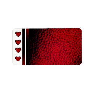 Four Heart Valentine Label
