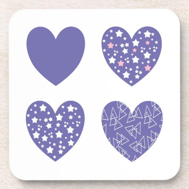 Four Hearts Beverage Coaster (Front)