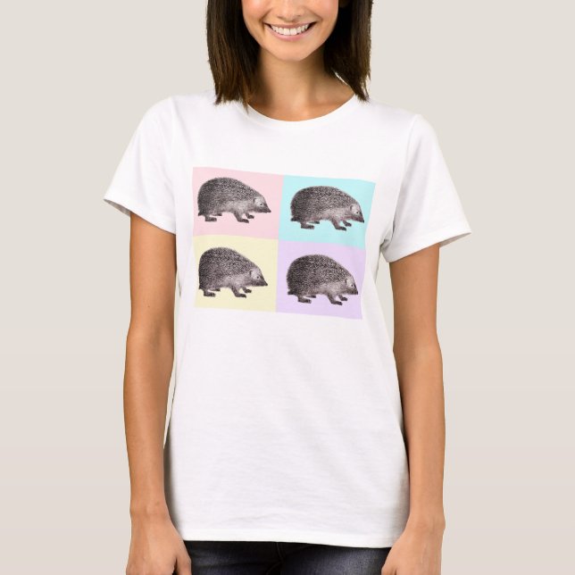 Four Hedgehog T-Shirt - Pretty Pastel Colors (Front)