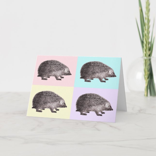 Four Hedgehogs Greeting Card (Front)