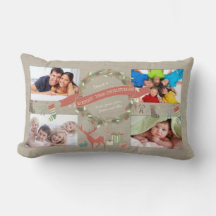 Four Holiday PHOTOS Have A Merry Little Christmas Lumbar Pillow