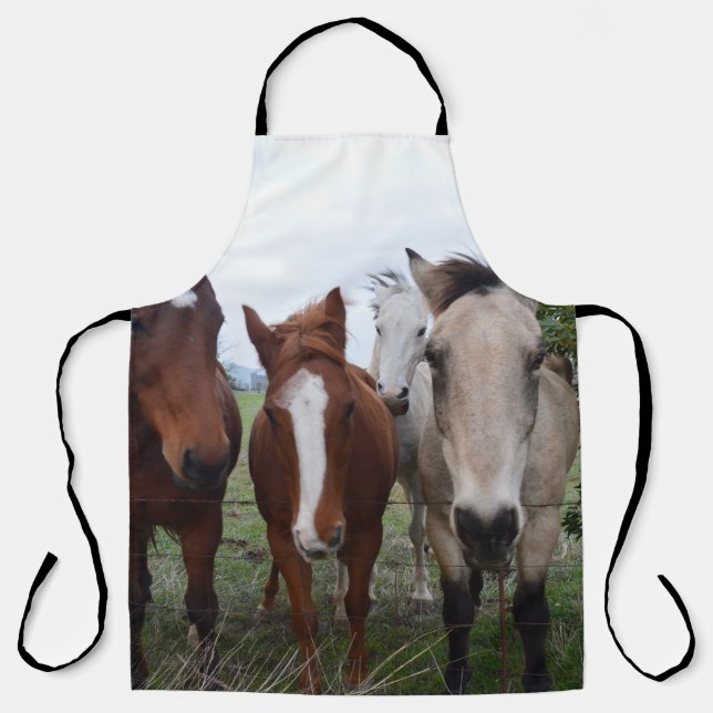 Four Horse Breeds, Full Print Apron (Front)