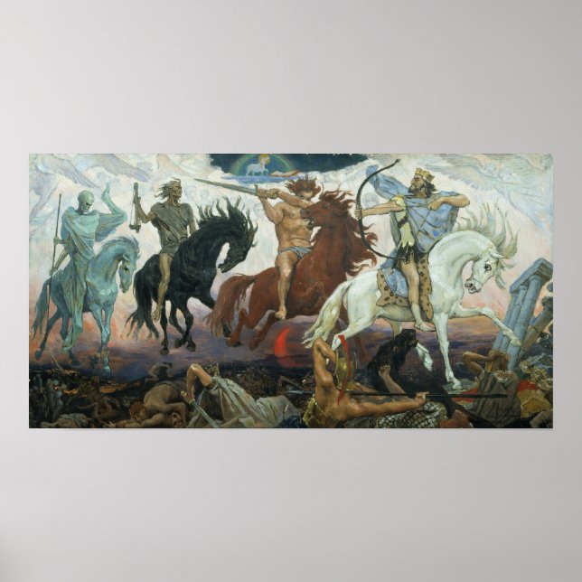 Four Horsemen of Apocalypse by Viktor Vasnetsov Poster (Front)