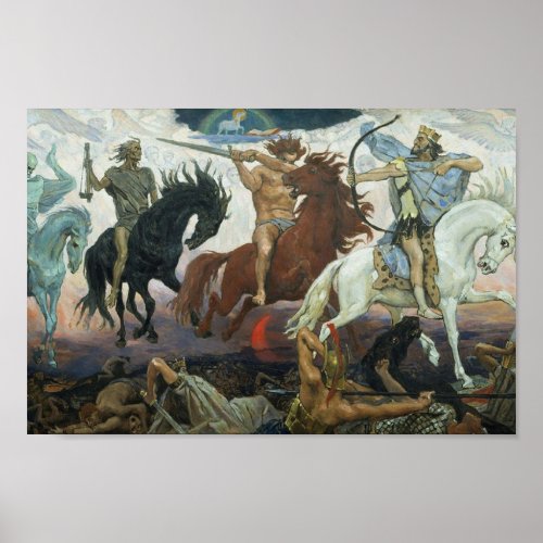 Four Horsemen of the Apocalypse 1887 Painting by V Poster